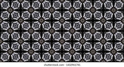 Geometric abstract mosaic seamless pattern with tiles and simple shapes for fashion. Abstract dynamic retro tiles background