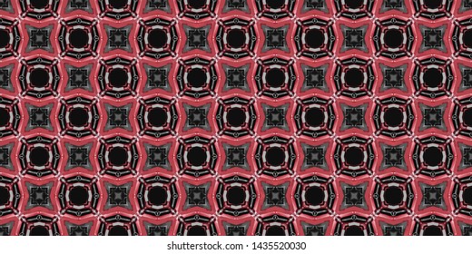 Geometric abstract mosaic seamless pattern with tiles and simple shapes for fashion. Abstract dynamic retro tiles background
