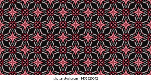 Geometric abstract mosaic seamless pattern with tiles and simple shapes for fashion. Abstract dynamic retro tiles background