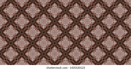 Geometric abstract mosaic seamless pattern with tiles and simple shapes for fashion. Abstract dynamic retro tiles background