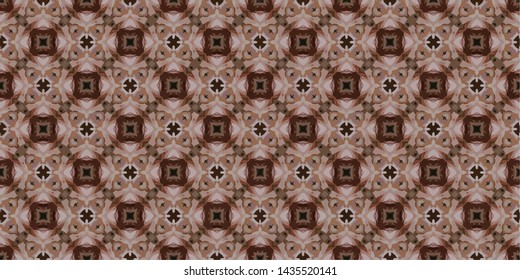 Geometric abstract mosaic seamless pattern with tiles and simple shapes for fashion. Abstract dynamic retro tiles background