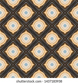 Geometric abstract mosaic seamless pattern with tiles and simple shapes for fashion. Abstract dynamic retro tiles background