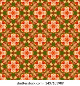 Geometric abstract mosaic seamless pattern with tiles and simple shapes for fashion. Abstract dynamic retro tiles background