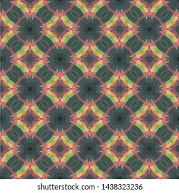 Geometric abstract mosaic seamless pattern with tiles and simple shapes for fashion. Abstract dynamic retro tiles background