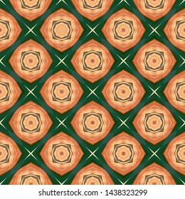 Geometric abstract mosaic seamless pattern with tiles and simple shapes for fashion. Abstract dynamic retro tiles background