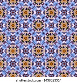 Geometric abstract mosaic seamless pattern with tiles and simple shapes for fashion. Abstract dynamic retro tiles background