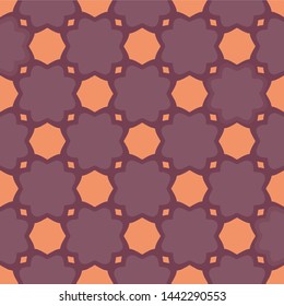 Geometric abstract mosaic seamless pattern with tiles and simple shapes for fashion. Abstract dynamic retro tiles background