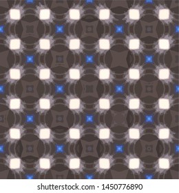 Geometric abstract mosaic seamless pattern with tiles and simple shapes for fashion. Abstract dynamic retro tiles background