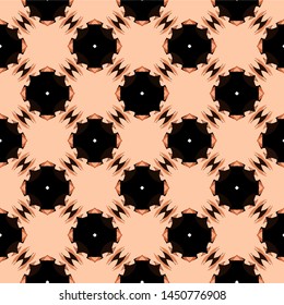 Geometric abstract mosaic seamless pattern with tiles and simple shapes for fashion. Abstract dynamic retro tiles background