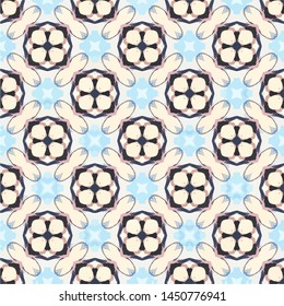 Geometric abstract mosaic seamless pattern with tiles and simple shapes for fashion. Abstract dynamic retro tiles background