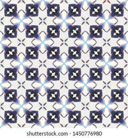 Geometric abstract mosaic seamless pattern with tiles and simple shapes for fashion. Abstract dynamic retro tiles background