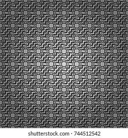 Geometric abstract mosaic seamless pattern with tiles and simple shapes in gray, black and white colors for fashion. Abstract dynamic retro tiles background. Seamless grunge micro vector print.