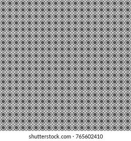 Geometric abstract mosaic seamless pattern with tiles and simple shapes in black, white and gray colors for fashion. Abstract dynamic retro tiles background. Seamless grunge micro vector print.
