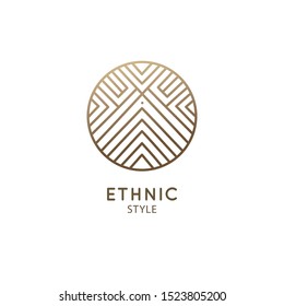 Geometric abstract mountain logo. Zen minimal symbol of mountains. Natrural minimalistic landscape icon. Vector linear pattern triangle shape. Ornamental emblem. Tattoo, spiritual yoga, travel, hiking