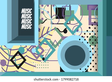 Geometric abstract music festival background or poster.