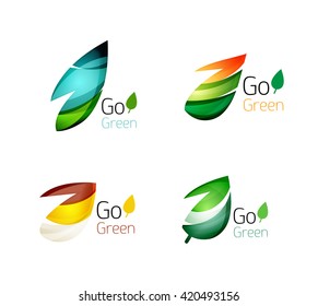 Geometric abstract nature logo. Vector illustration