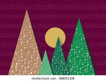 Geometric abstract Nature view recycled paper craft Background paper cut style.