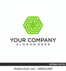 geometric abstract network logo template