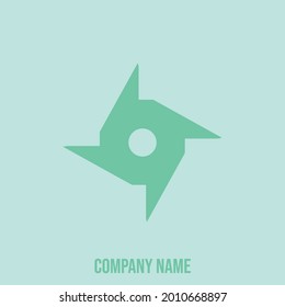 
logotipo de armas ninja abstractas geométricas con color verde