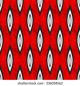 geometric abstract objects on red background seamless pattern