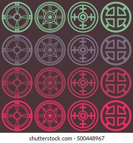 geometric, abstract, objects, stylish and unusual styles in circles