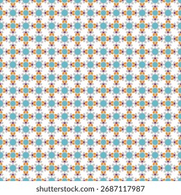 Geometric Abstract with Ocean Blue and Warm Orange Tones