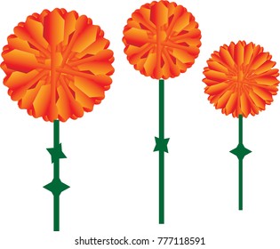 geometric abstract orange gradient flowers
