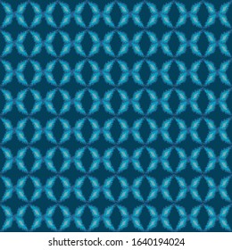 geometric abstract ornament seamless vector pattern in classic blue colors