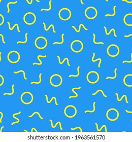 Geometric abstract outline shape design modern memphis style seamless vector pattern. Backdrop and prints. 