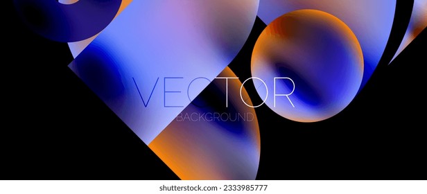 Geometrisches abstraktes Panorama, Hintergrund. Rundformen und Kreise, Zusammensetzung der geometrischen Formen