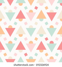 Geometric abstract pastel seamless pattern on white background