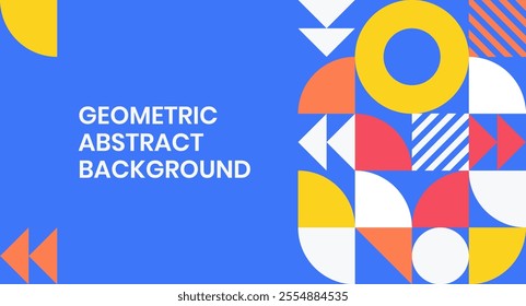 Geometric Abstract patern Background Design. Composition of simple blue and white geometric circular shape pattern. Colorful background vector for presentation and poster.