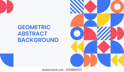 Geometric Abstract patern Background Design. Composition of simple blue and white geometric circular shape pattern. Colorful background vector for presentation and poster.