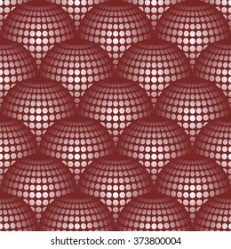 Geometric abstract pattern with 3d spherical distortion on mesh of circles