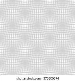 Geometric abstract pattern with 3d spherical distortion on mesh of circles