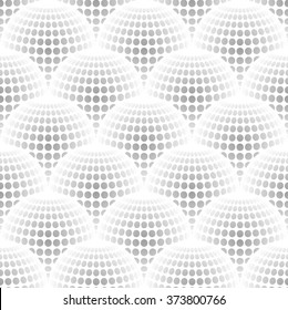 Geometric abstract pattern with 3d spherical distortion on mesh of circles