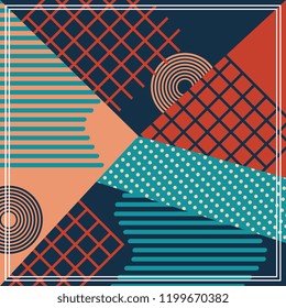 Geometric abstract pattern background. Colorful minimal design vector illustration for wallpaper, fashion, textile print and wrapping. Good also for hijab and scarf or pillow.