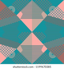 Geometric abstract pattern background. Colorful minimal design vector illustration for wallpaper, fashion, textile print and wrapping. Good also for hijab and scarf or pillow.