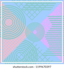 Geometric abstract pattern background vector with punchy pastel color. Good for hijab scarf ready for print.