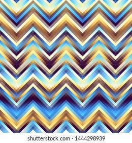 Geometric abstract pattern based on chevron shapes. Vector seamless image.