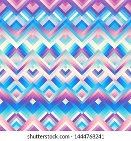 Geometric abstract pattern based on chevron shapes. Vector seamless image.