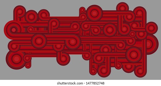 Geometric abstract pattern with circles and lines