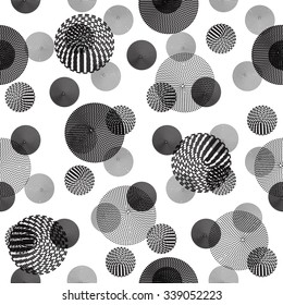 Geometric abstract pattern with circles polka dots pattern, vector background.