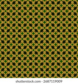 geometric abstract pattern with a combination of black, gold and green for the background or cover and fabric