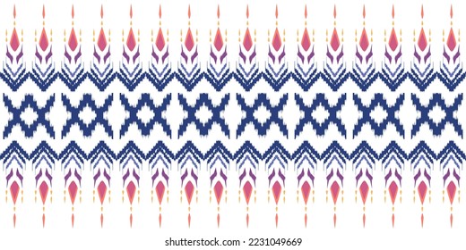 Geometric abstract pattern for cushion , throw pillow , bag and scarf. Seamless vector silk. It's look like ikat printing textile pattern wallpaper. Pattern for home decoration.