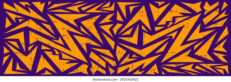 Geometric abstract pattern design in orange and purple color. Sports vector backgrounds. Suitable for backdrop, poster and cover template.