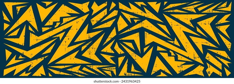 Geometric abstract pattern design in yellow and dark blue color. Sports vector backgrounds. Suitable for backdrop, poster and cover template.