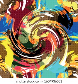 geometric abstract pattern in ethnic style graffiti style in a beautiful bright color for your design