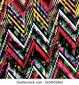 geometric abstract pattern in ethnic style graffiti style in a beautiful bright color for your design