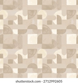 Geometric abstract pattern featuring semi-circles and squares with a textured, modern design.